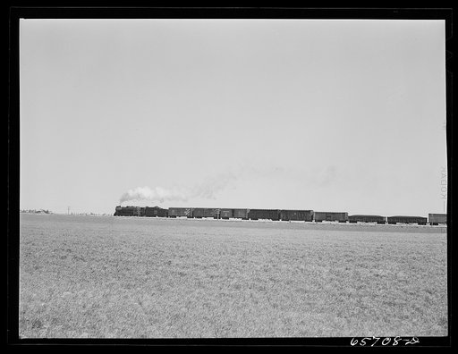 Untitled photo, possibly related to: Lancaster County, Nebraska. Freight train
