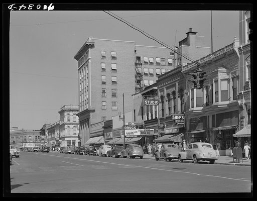 Main street, Walla Walla, Washington. Walla Walla is county seat of rich wheat producing county