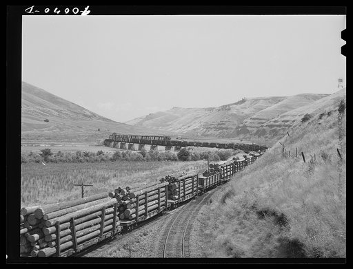 Untitled photo, possibly related to: Logging train. Spalding Junction, Idaho
