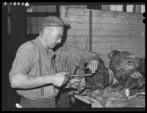In farm machinery repair shop. Colfax, Washington