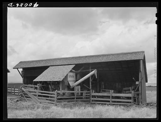 Storage of wheat combine. Idaho County, Idaho