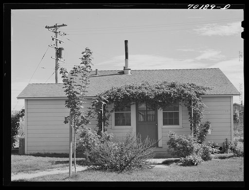 Houses for permanent farm workers at the FSA (Farm Security Administration) farm family migratory labor camp. Yakima, Washington