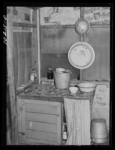 Washing facilities in farmhouse of FSA (Farm Security Administration) rehabilitation borrower who rents from Indian. Yakima County, Washington