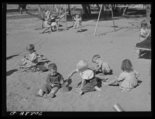 Children of the nursery school at the FSA (Farm Security Administration) farm family migratory labor camp. Yakima, Washington