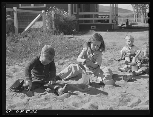 Children of the nursery school at the FSA (Farm Security Administration) farm family migratory labor camp. Yakima, Washington