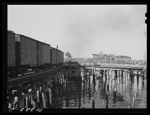On the harbor of Astoria, Oregon. Shipping by rail and water is centered on fish, vitamin products, lumber and grain