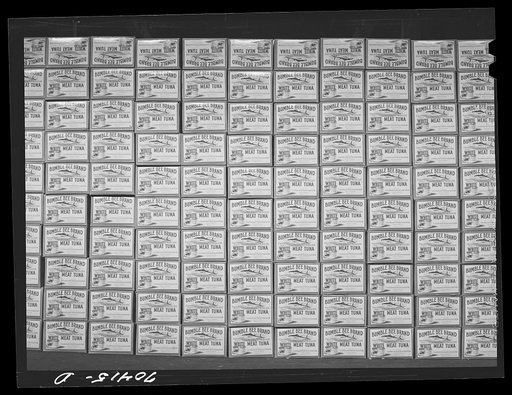 Cases of tuna fish. Astoria, Oregon