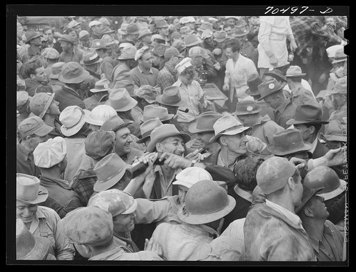 Untitled photo, possibly related to: Workmen at the Umatilla ordnance depot. Hermiston, Oregon