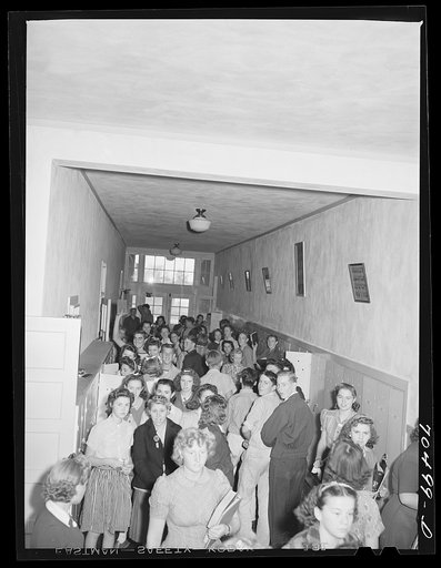 Crowded halls in high school between classes. Hermiston, Oregon