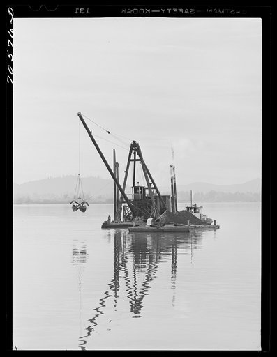 Dredge in Columbia River. Wahkiakum County, Washington