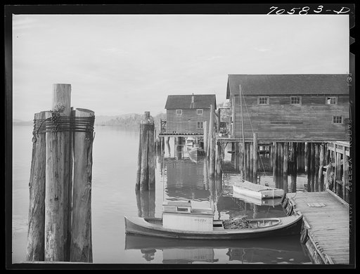 Untitled photo, possibly related to:  Detail of waterfront. Cathlamet, Washington