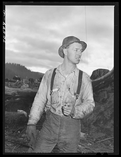 Untitled photo, possibly related to: Long Bell Lumber Company, Cowlitz County, Washington. Lumberjack