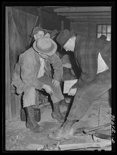 Long Bell Lumber Company, Cowlitz County, Washington. Timber foreman (right) going over the timber with one of his line foreman