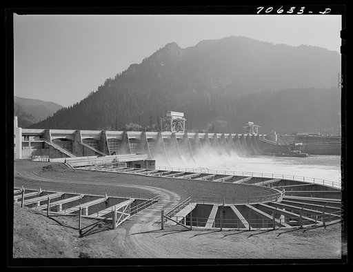 Untitled photo, possibly related to: Bonneville Dam and fish ladders, Oregon