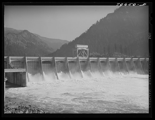 Untitled photo, possibly related to: Gate controlled spillway dam. Bonneville Dam, Oregon