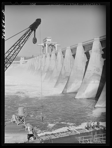 New hydroelectric units are being constructed at Bonneville Dam, Oregon