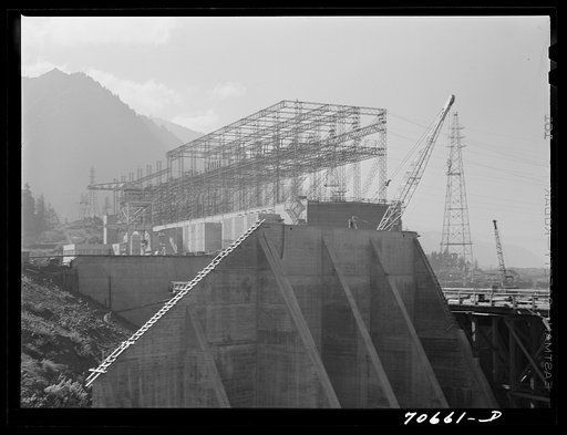 Untitled photo, possibly related to: Powerhouse. Bonneville Dam, Oregon
