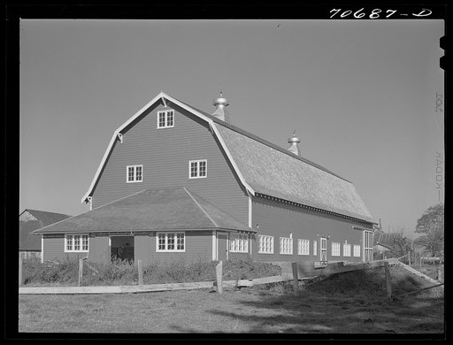 "Hip" barn of dairy farmer in Tillamook County, Oregon. Most of the milk produced in this county is made into cheese