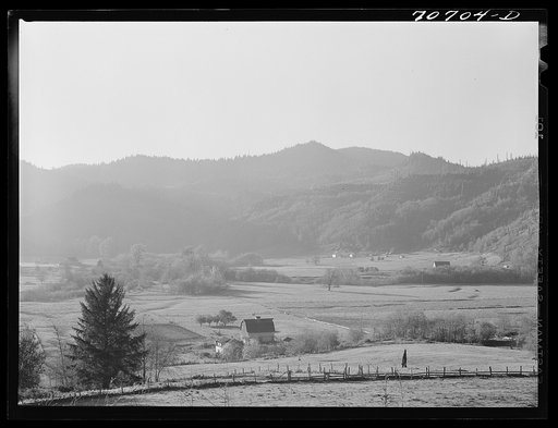 View of prosperous dairying section. Tillamook County, Oregon