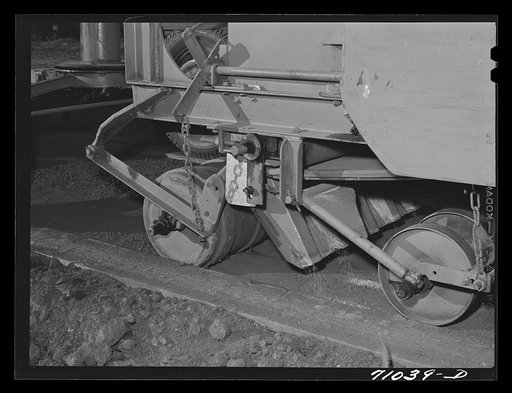 Salinas, California. Guayule seed mixed with sawdust coming from planter in nursery of the Intercontinental Rubber Producers
