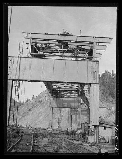 Pit River Bridge under construction. Shasta County, California