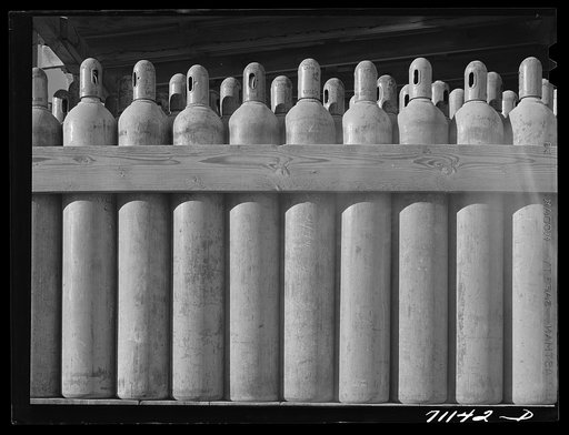 Acetylene tanks, Shasta Dam. Shasta County, California