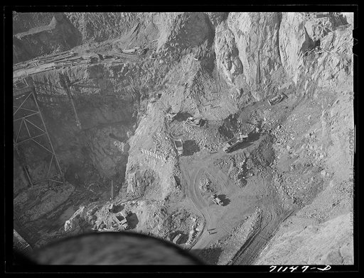 Untitled photo, possibly related to: Excavation work at Shasta Dam. Shasta County, California