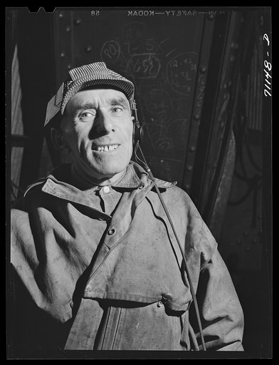 Untitled photo, possibly related to: Cable machine operator. Shasta Dam, Shasta County, California