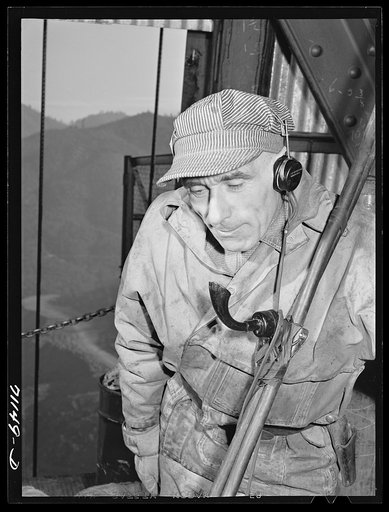 Cable machine operator. Shasta Dam, Shasta County, California