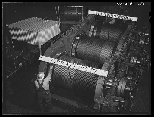 In the cable house at Shasta Dam. Shasta County, California