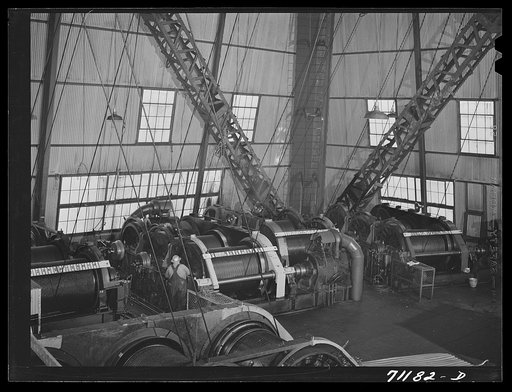Cable room in the tower. Shasta Dam, Shasta County, California