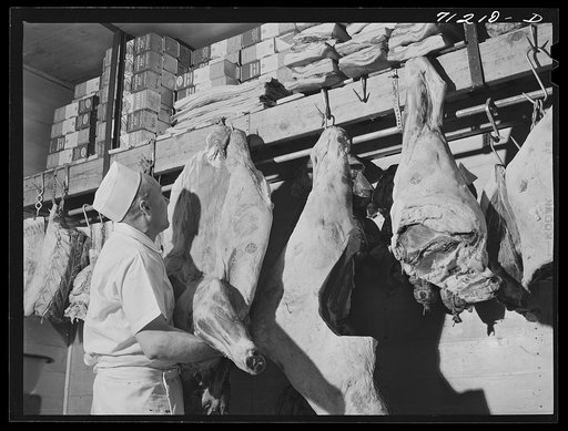 Supplies in the commissary at Shasta Dam. Shasta County, California
