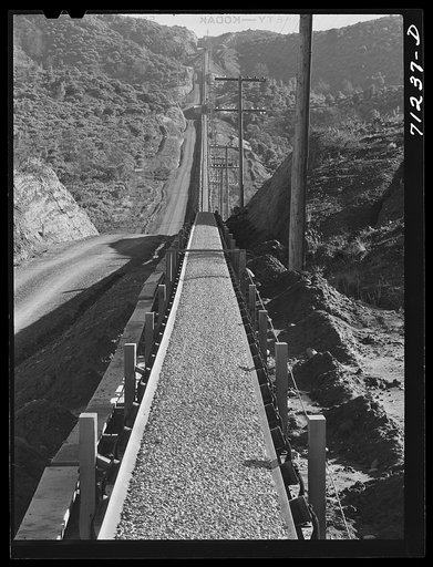 Gravel conveyor belt. Shasta Dam. Shasta County, California