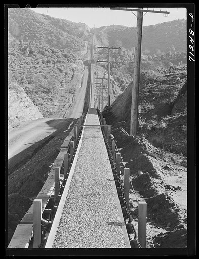 Untitled photo, possibly related to: Gravel conveyor belt. Shasta Dam. Shasta County, California