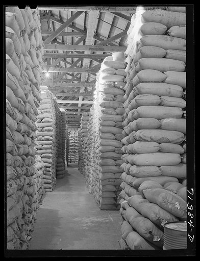 Petaluma, Sonoma County, California. Feed in warehouse