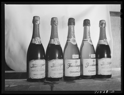Sonoma County, California. Bottles of sparkling wine produced in Sonoma County, California