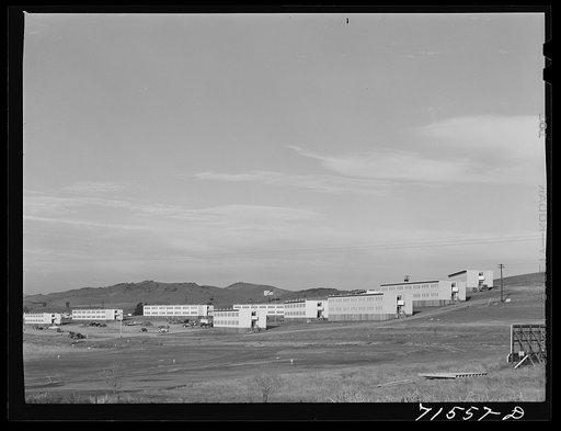 FSA (Farm Security Administration) defense housing dormitories at Vallejo, California. These buildings are placed to provide maximum privacy and to take advantage of prevailing winds