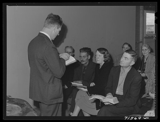 Woodville, California. FSA (Farm Security Administration) farm workers' community. Sunday school class