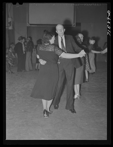 Woodville, California. FSA (Farm Security Administration) farm workers' community. Agricultural workers dancing on Saturday night