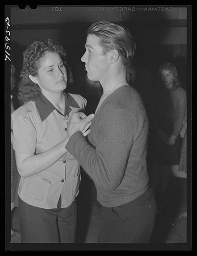 Woodville, California. FSA (Farm Security Administration) farm workers' community. Agricultural workers dancing on Saturday night