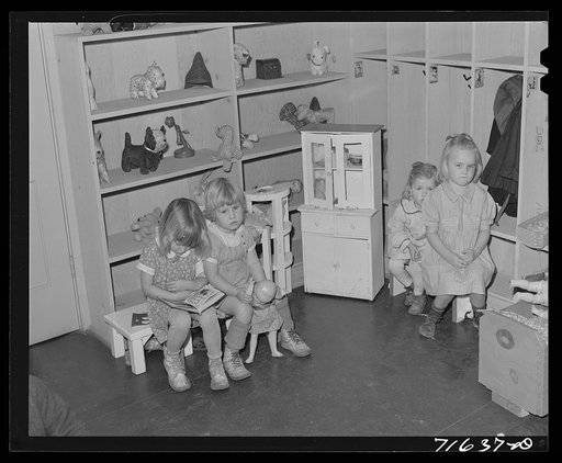 Woodville, California. FSA (Farm Security Administration) farm workers' community. Children in the nursery school
