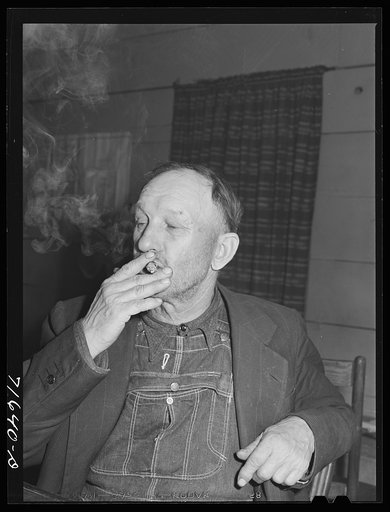 Tulare County, California. FSA (Farm Security Administration) farm workers' camp. Member of the cooperative board