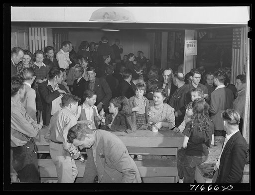 Tulare County, California. FSA (Farm Security Administration) farm workers' camp. The President's birthday ball