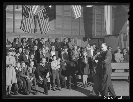 Tulare County, California. FSA (Farm Security Administration) farm workers' camp. The President's birthday ball