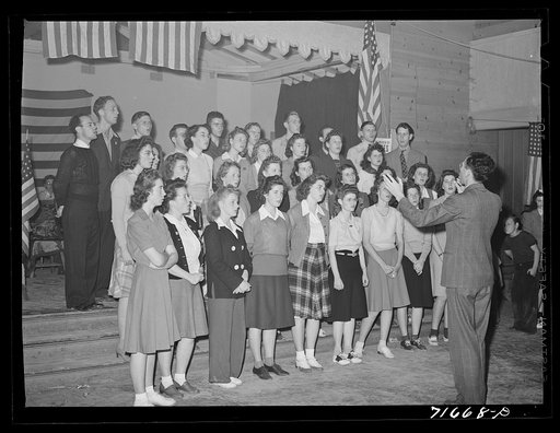 Tulare County, California. FSA (Farm Security Administration) farm workers' camp. The President's birthday ball