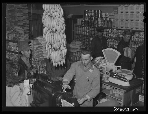 Untitled photo, possibly related to: Tulare County, California. FSA (Farm Security Administration) farm workers' camp. The cooperative store
