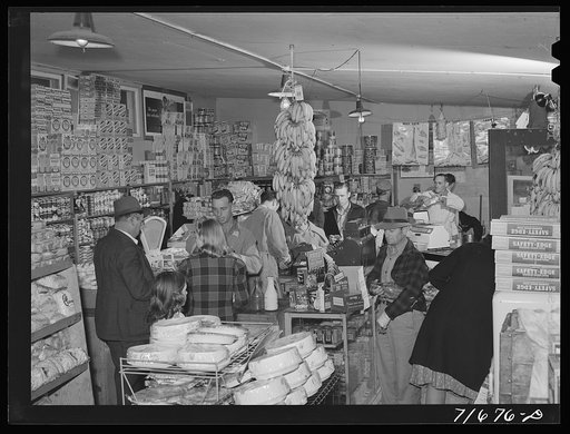 Untitled photo, possibly related to: Tulare County, California. FSA (Farm Security Administration) farm workers' camp. The cooperative store