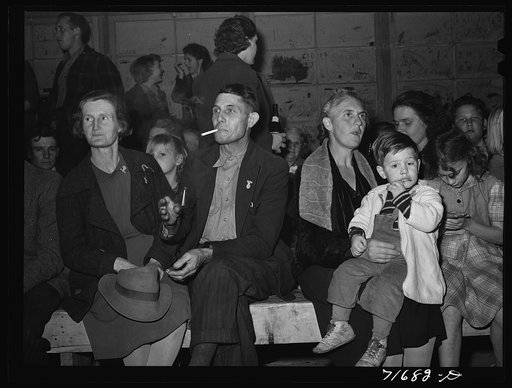Tulare County, California. FSA (Farm Security Administration) farm workers' camp. Argicultural workers at the President's birthday ball