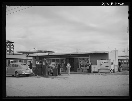 Tulare County, California. FSA (Farm Security Administration) farm workers' camp. Cooperative grocery store