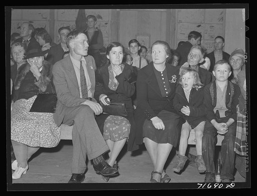 Untitled photo, possibly related to: Tulare County, California. FSA (Farm Security Administration) farm workers' camp. Argicultural workers at the President's birthday ball